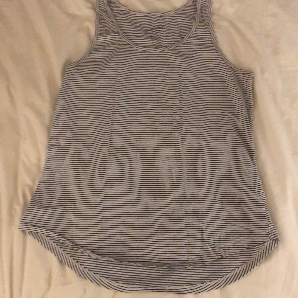 Navy blue and white striped